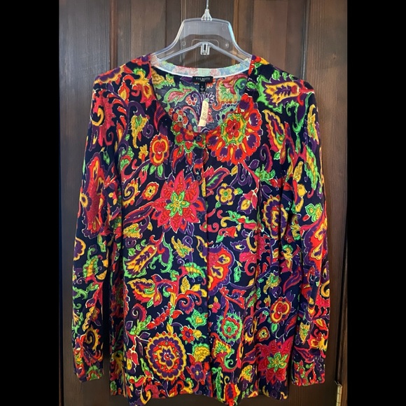 Talbots colorful cardigan size 1X new! - Picture 2 of 2